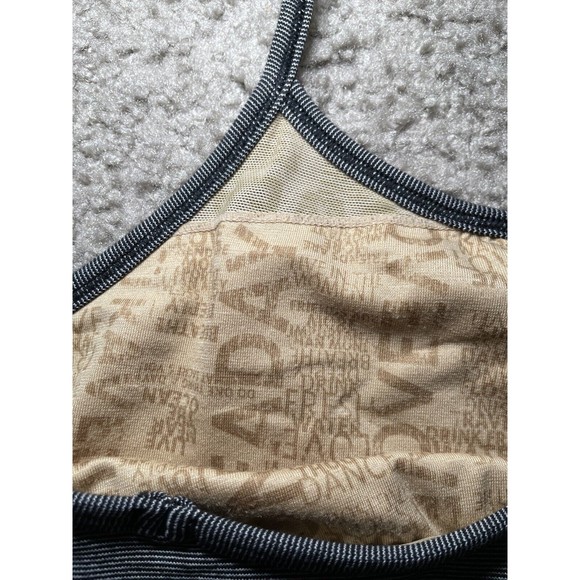Lululemon Power Y Tank Top Size 6 Women's Black Gray Wee Stripe Sports Classic - Picture 7 of 8